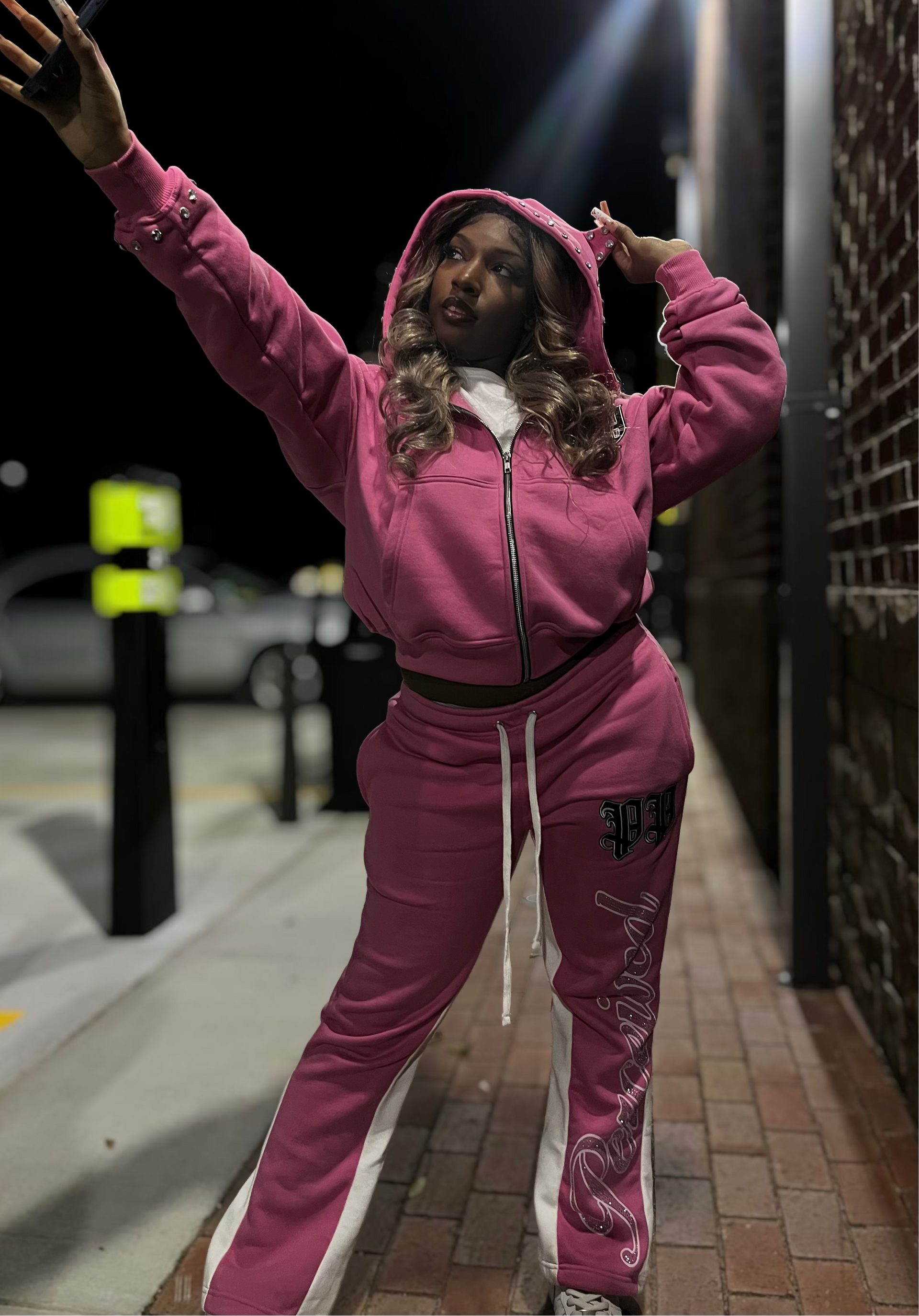 WOMENS PERCIEVED SWEAT PANT FLARE PINK
